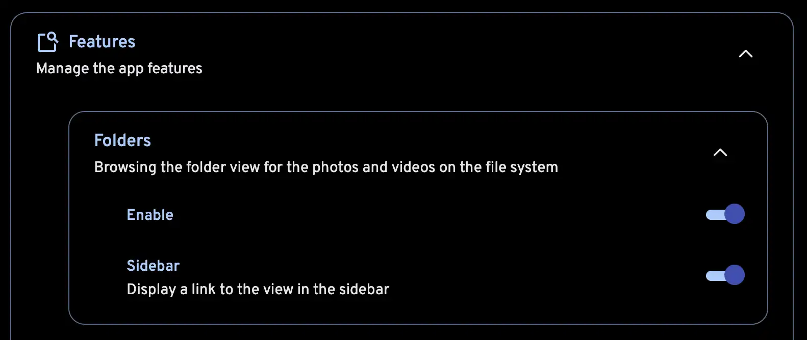 Folder view enable